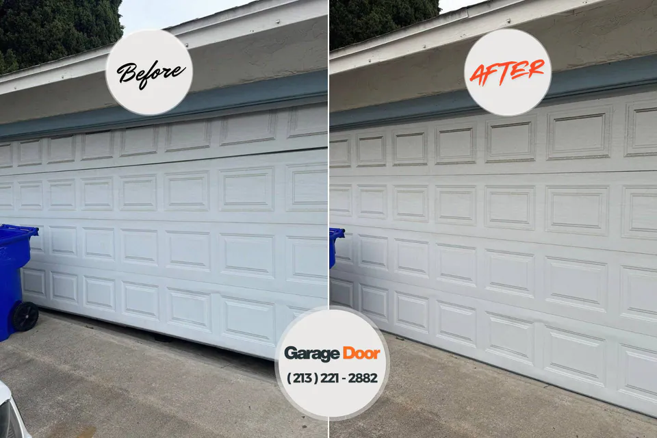 Before and after: garage door repair Dandridge, TN